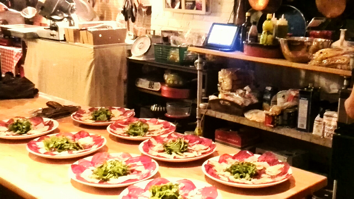 Antipasti in the kitchen at Massimo Bruno Italian Supper Club