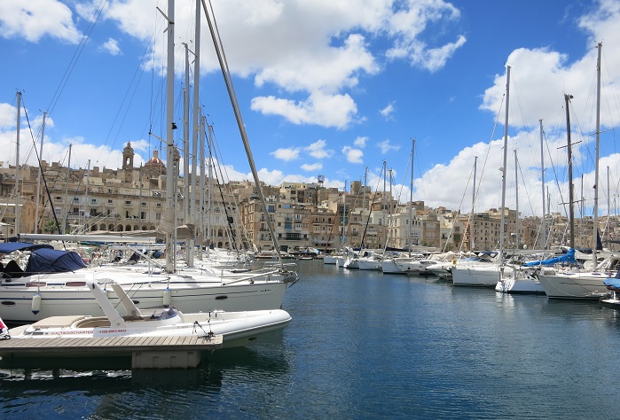 Yachts in the harbour Birgu (Vittoriosa) Malta
