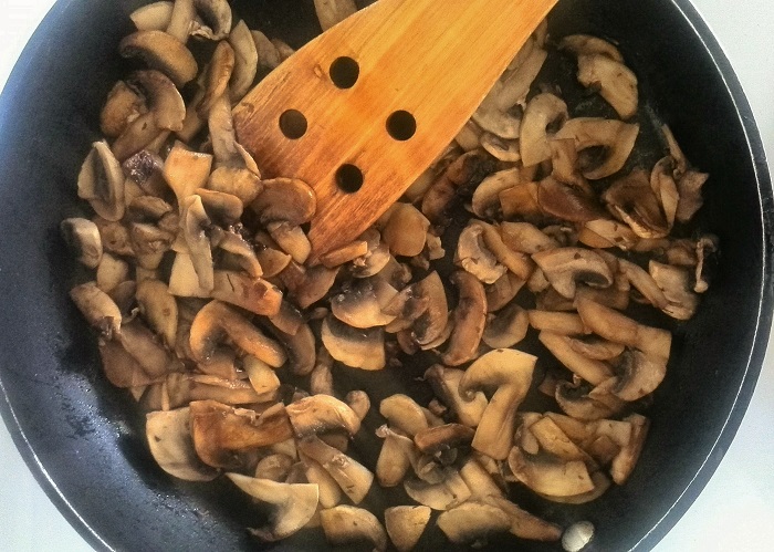 Roasted mushrooms in a pan