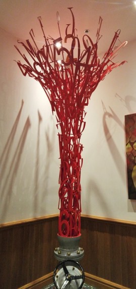 Red Sculpture - Artwork Inside the Retro Suites in Chatham, ON